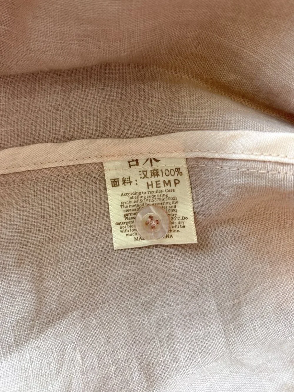 100% Hemp Blush Pink Shirt - Brand New with Tags - Picture 7 of 7